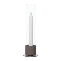 ERNST kandelaar glascilinder Ø7,5 cm, Greige< Kandelaars