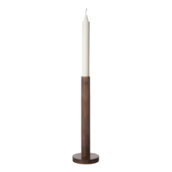 ERNST kandelaar van hout 25 cm, Donkerbruin< Kandelaars