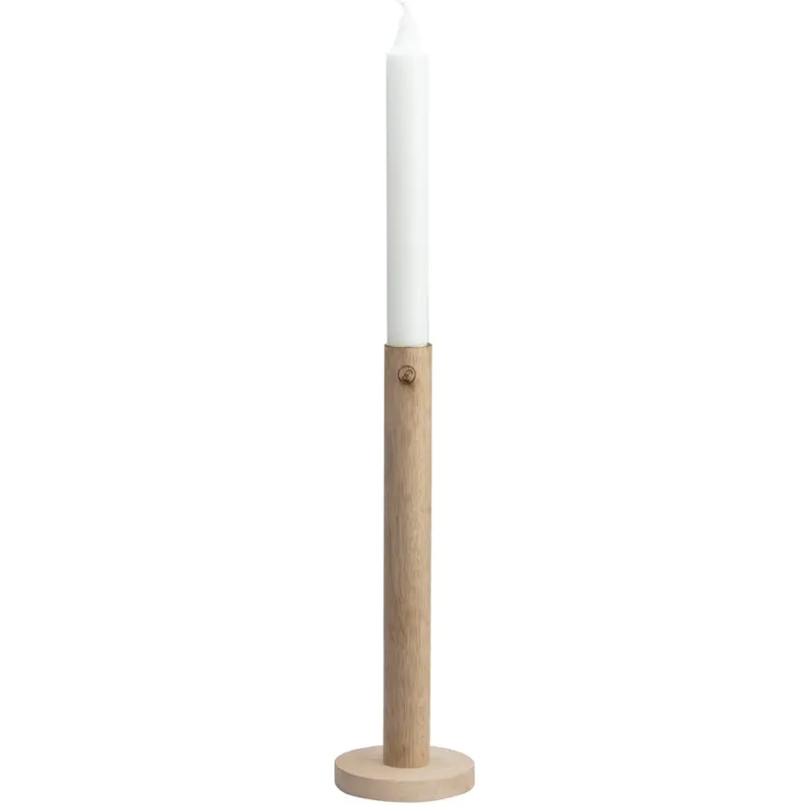 ERNST kandelaar van hout 25 cm, Natuur< Kandelaars