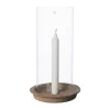 ERNST lantaarn bord incl. glazen cilinder 30 cm, Terracotta< Kaarsenhouders & Kaarsenborden