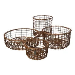 ERNST mand bamboe 4-pack, Donkerbruin< Opbergmanden