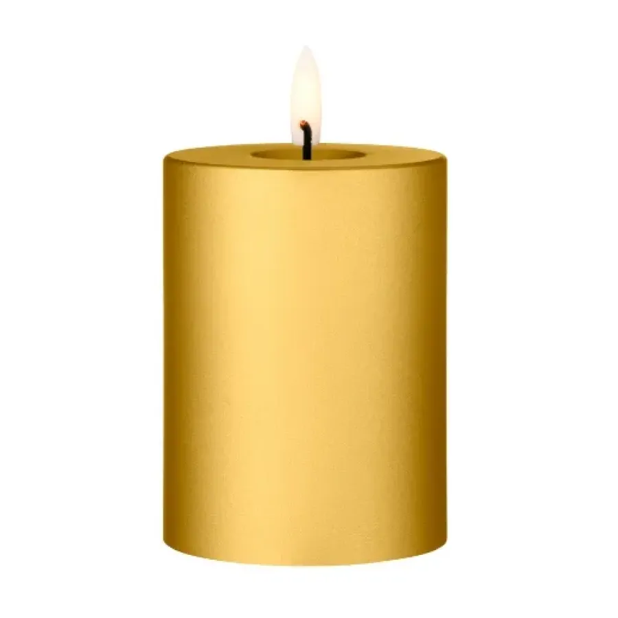 Ester & erik blokkaars LED, 90 Gold Metallic, 10 cm< Led-Kaarsen