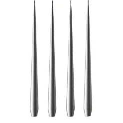Ester & erik kaars 32 cm 4-pack metallic, Silver< Kaarsen