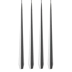 Ester & erik kaars 42 cm 4-pack metallic, Silver< Kaarsen