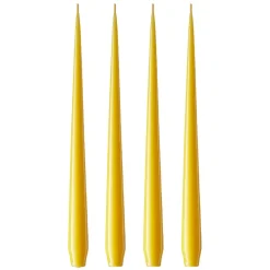 Ester & erik kaars 4-pack gelakt, dark Lemon drop 15/2-0, 42 cm< Kaarsen