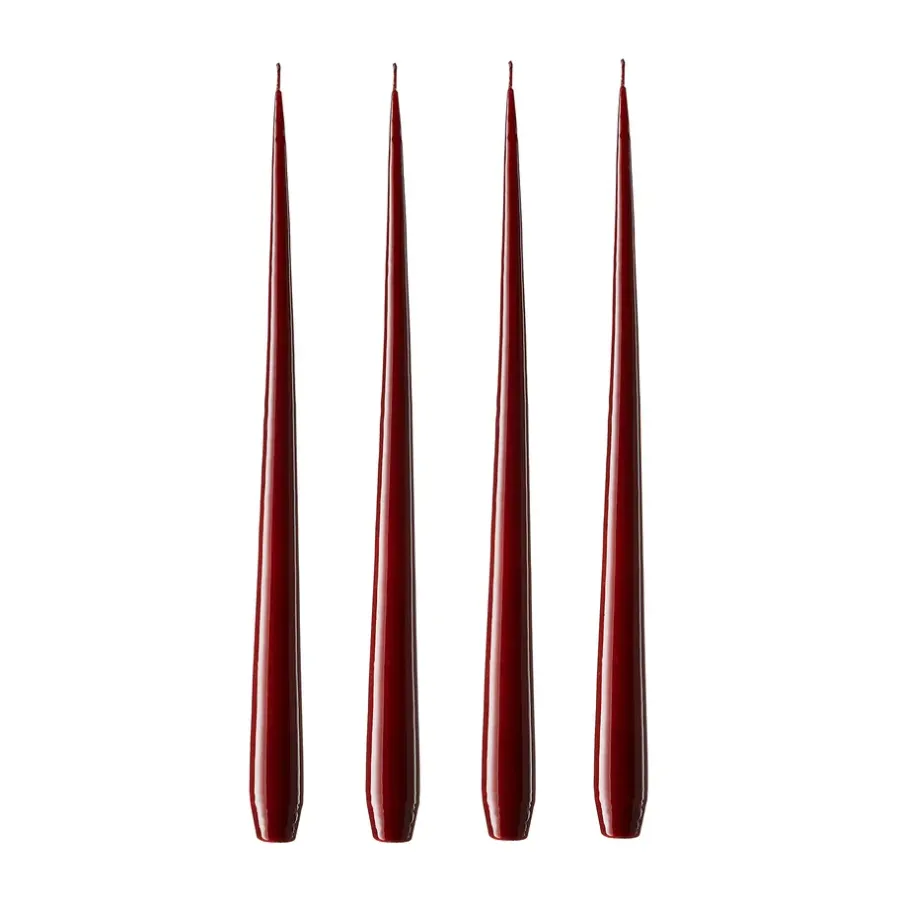 Ester & erik kaars 4-pack gelakt, vinröd, 42 cm< Kaarsen