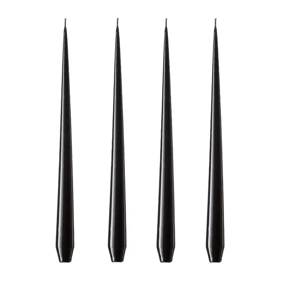 Ester & erik kaars 4-pack gelakt, raw black, 42 cm< Kaarsen
