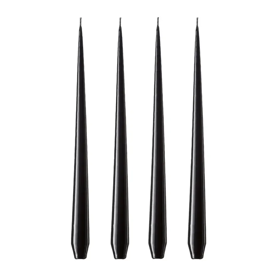 Ester & erik kaars 4-pack gelakt, raw black, 42 cm< Kaarsen