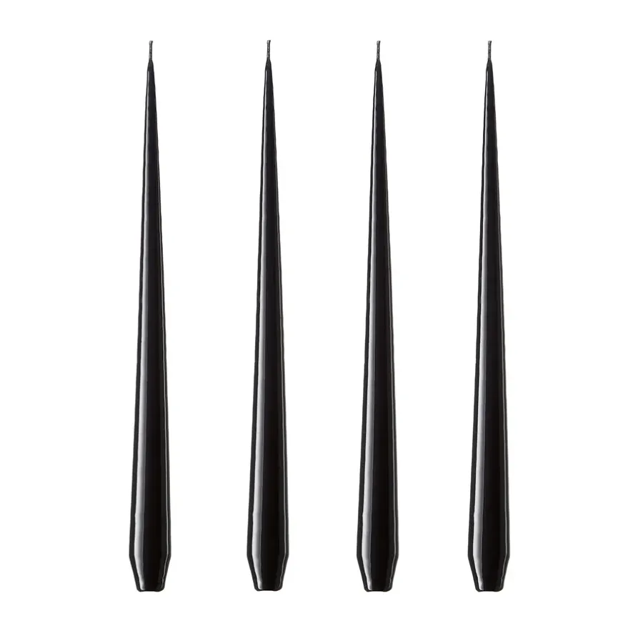 Ester & erik kaars 4-pack gelakt, Raw black, 32 cm< Kaarsen