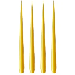 Ester & erik kaars 4-pack gelakt, dark Lemon drop 15/2-0, 32 cm< Kaarsen