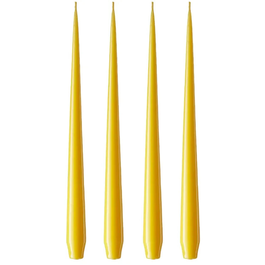 Ester & erik kaars 4-pack gelakt, dark Lemon drop 15/2-0, 32 cm< Kaarsen