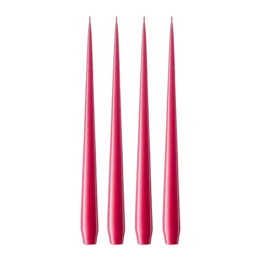 Ester & erik kaars 4-pack gelakt, Deep pink 41/2, 32 cm< Kaarsen