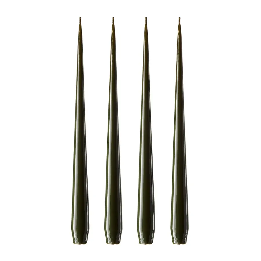 Ester & erik kaars 4-pack gelakt, mörk deep forest, 42 cm< Kaarsen