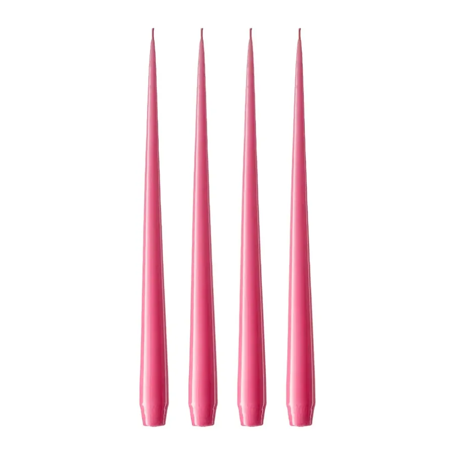 Ester & erik kaars 4-pack gelakt, Clear pink 41, 42 cm< Kaarsen