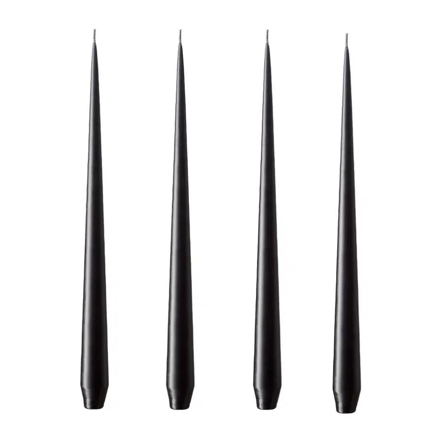 Ester & erik kaars 4-pack mat, raw black, 32 cm< Kaarsen