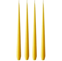 Ester & erik kaars 4-pack mat, dark Lemon drop 15/2, 32 cm< Kaarsen