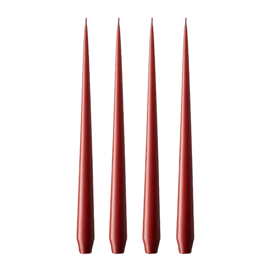 Ester & erik kaars 4-pack mat, aged rust, 42 cm< Kaarsen