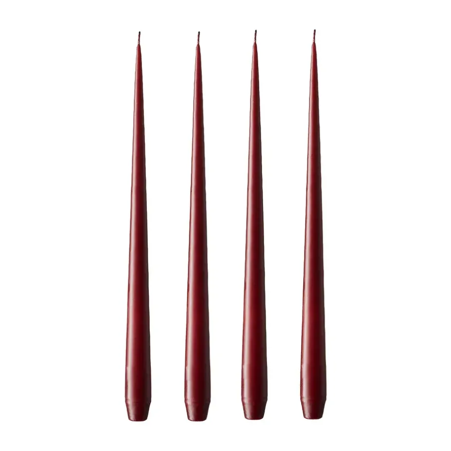 Ester & erik kaars 4-pack mat, vinröd, 42 cm< Kaarsen