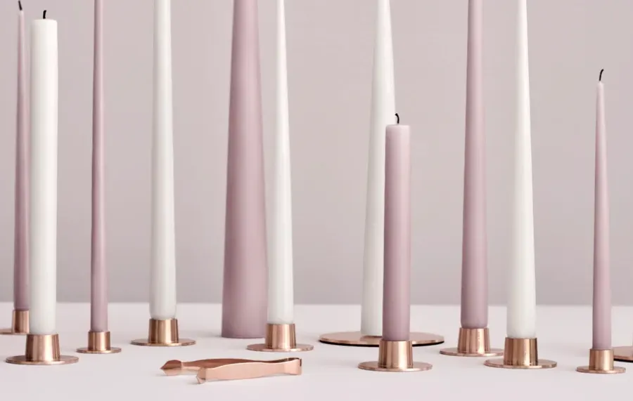 Ester & erik kaarsenhouder glanzend 2-pack, Roségoud< Kandelaars