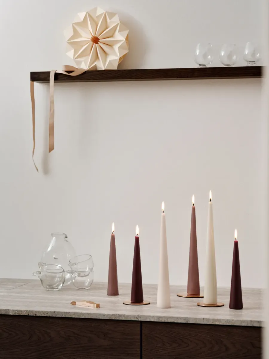 Ester & erik kegelkaars 37 cm 2-pack mat, Winter rose 84< Kaarsen