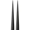 Ester & erik kegelkaars 37 cm 2-pack mat, Raw black 75< Kaarsen