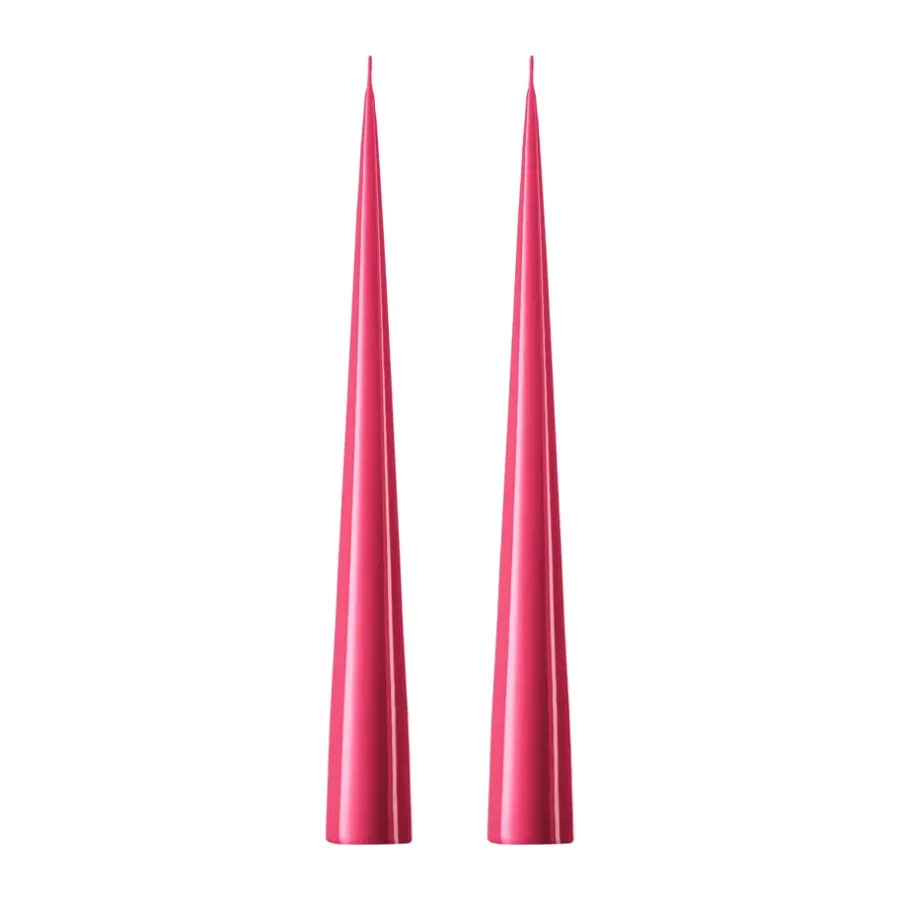 Ester & erik kegelkaars 37 cm 2-pack gelakt, Deep pink 41/2< Kaarsen