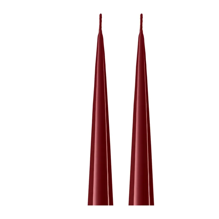 Ester & erik kegelkaars 37 cm 2-pack gelakt, Deep wine 44/2< Kaarsen