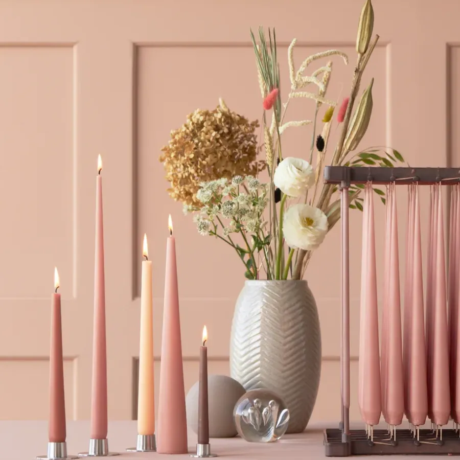 Ester & erik kegelkaars 37 cm 2-pack mat, Rosy caramel 20< Kaarsen