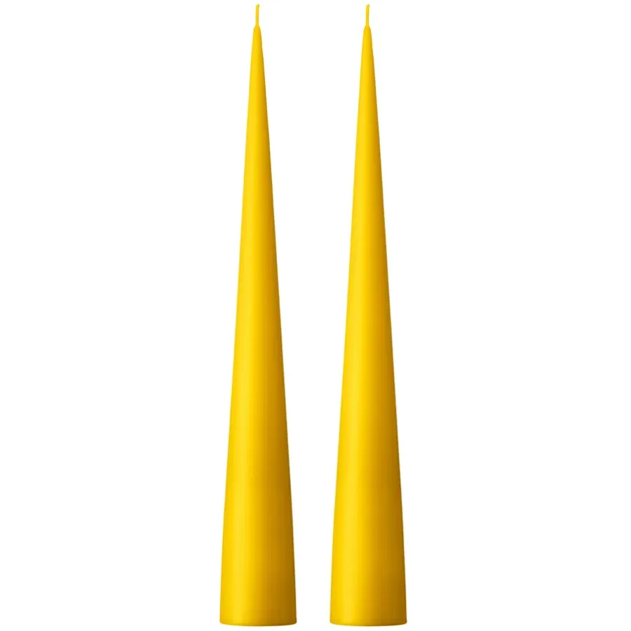 Ester & erik kegelkaars 37 cm 2-pack mat, DonkerLemon drop 15< Kaarsen