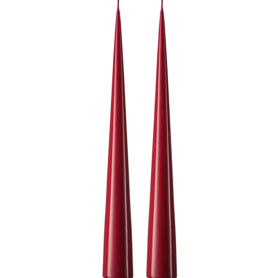 Ester & erik kegelkaars 37 cm 2-pack gelakt, Wine 44-0< Kaarsen