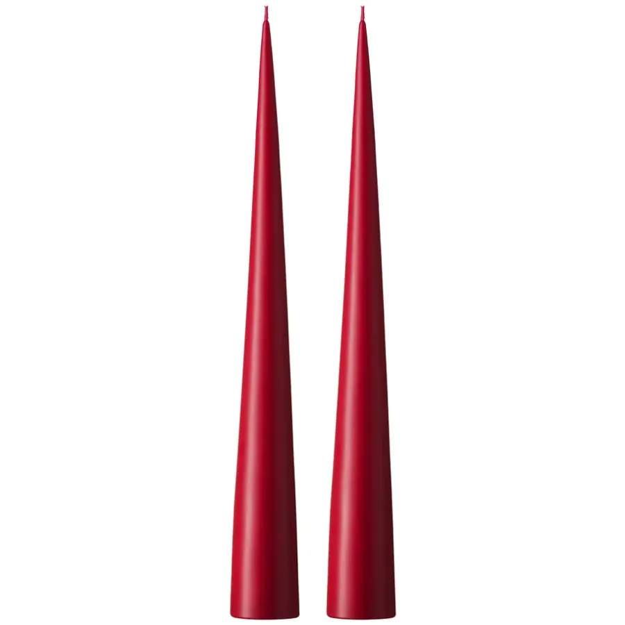 Ester & erik kegelkaars 37 cm 2-pack mat, Wine 44< Kaarsen