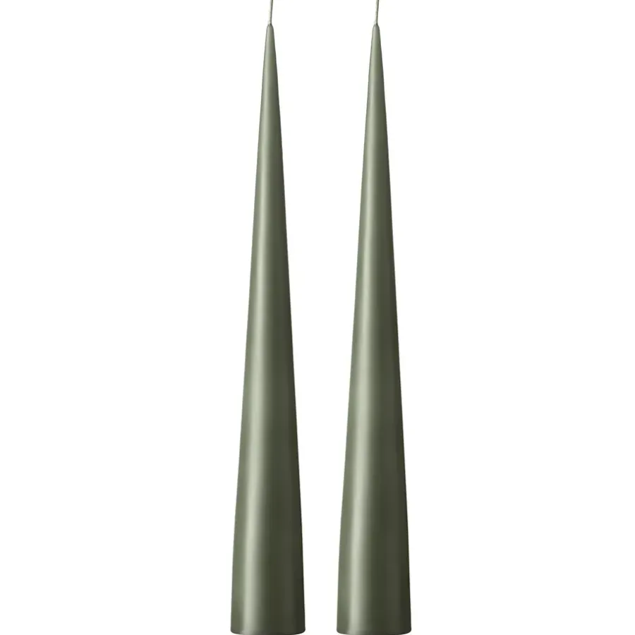 Ester & erik kegelkaars 37 cm 2-pack mat, Green soil 70< Kaarsen