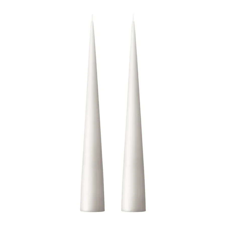 Ester & erik kegelkaars 37 cm 2-pack mat, White ash 21< Kaarsen