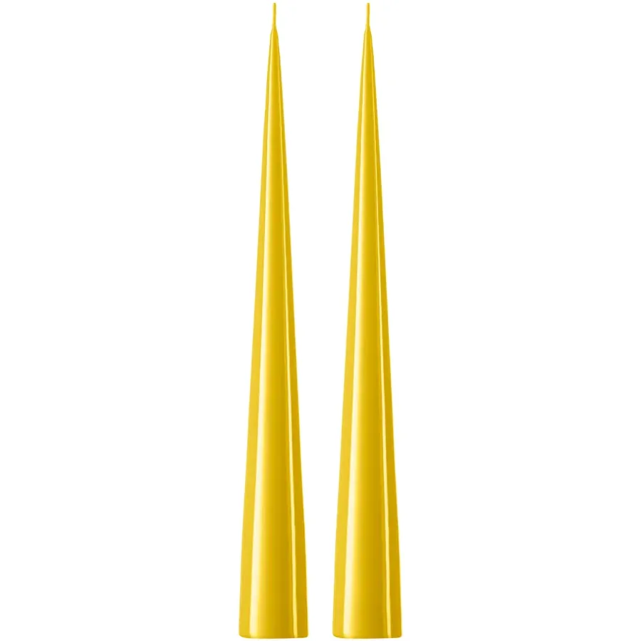 Ester & erik kegelkaars 37 cm 2-pack gelakt, Lemon drop 15-0< Kaarsen