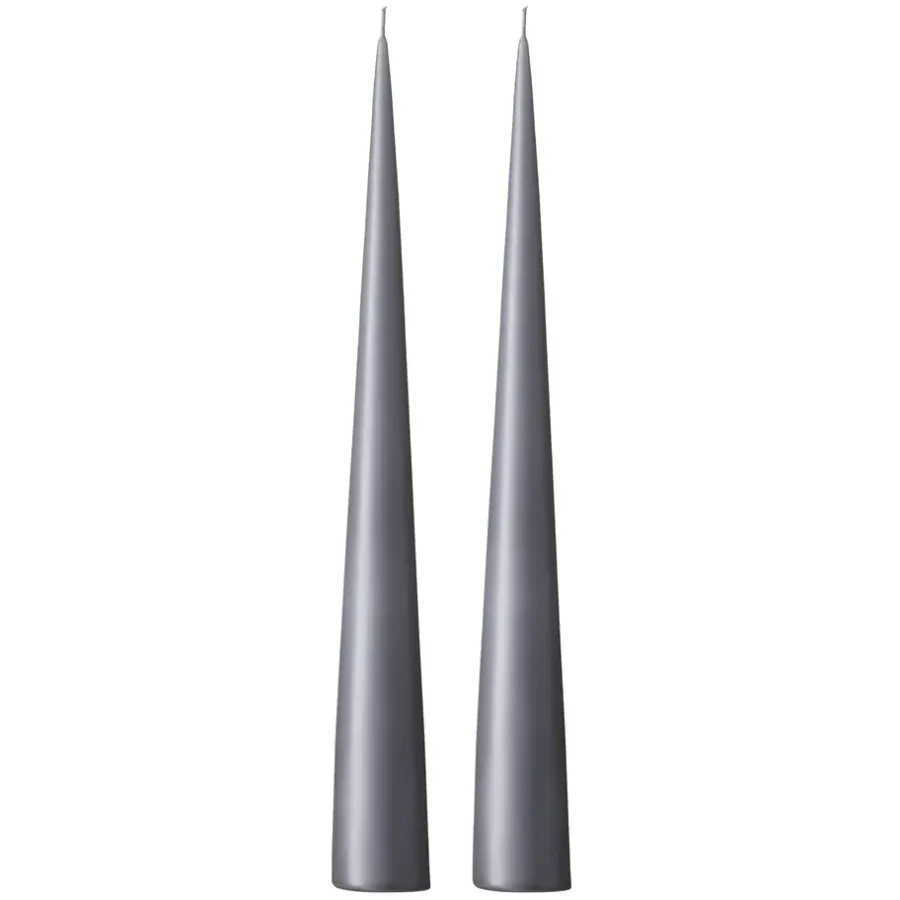 Ester & erik kegelkaars 37 cm 2-pack mat, Dark slate 74< Kaarsen