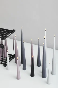 Ester & erik kegelkaars 37 cm 2-pack mat, Dark slate 74< Kaarsen
