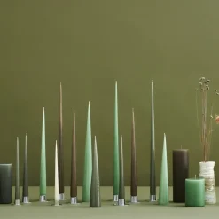 Ester & erik kegelkaars 37 cm 2-pack gelakt, Green soil 70-0< Kaarsen