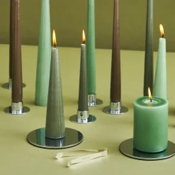 Ester & erik kegelkaars 37 cm 2-pack gelakt, Green soil 70-0< Kaarsen