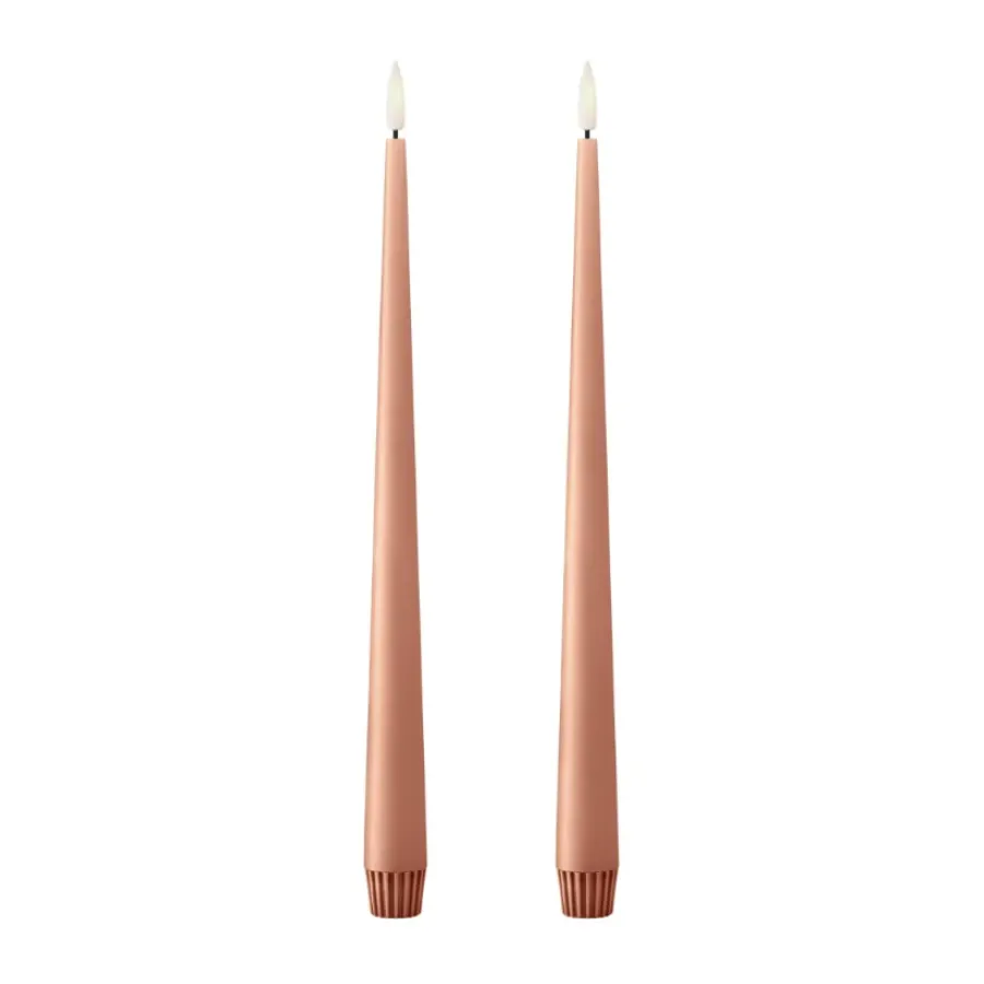 Ester & erik taper kaars LED 2-pack, 20 Rosy caramel , 30 cm< Led-Kaarsen