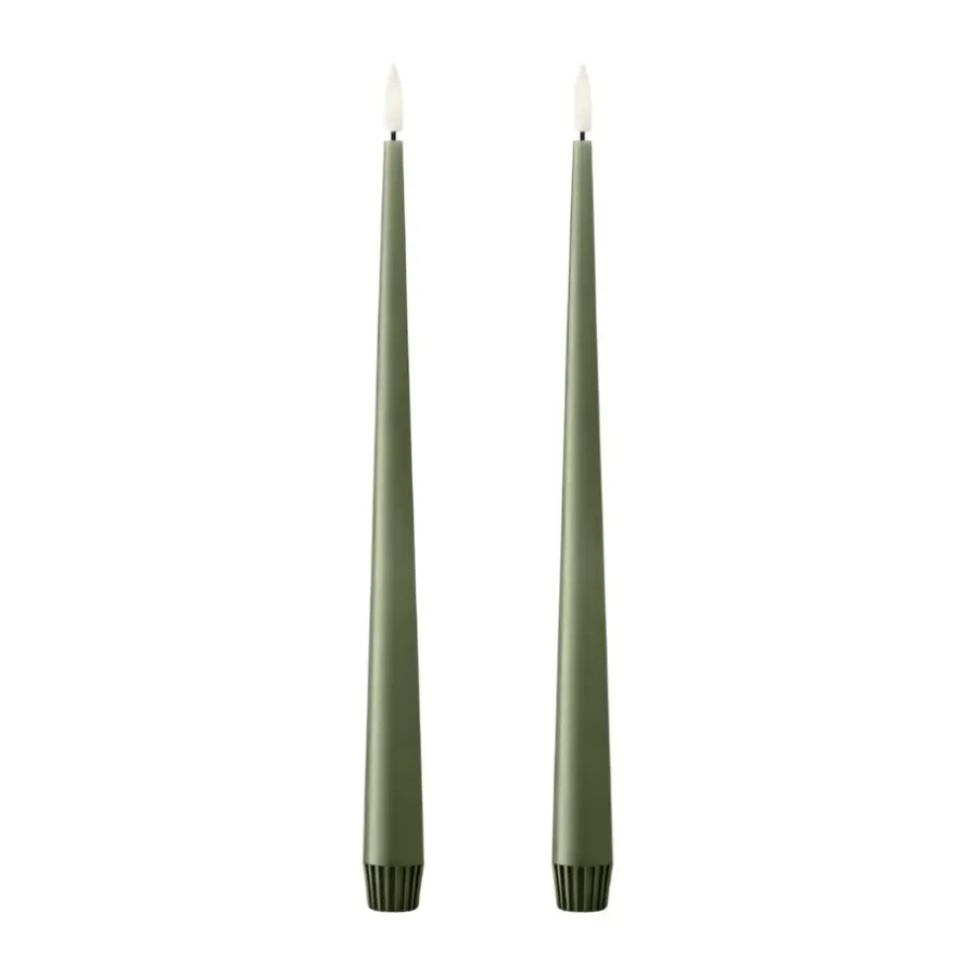 Ester & erik taper kaars LED 2-pack, 70 Green Soil , 30 cm< Led-Kaarsen