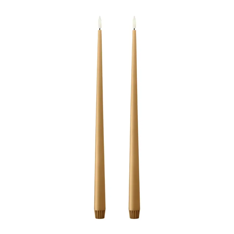 Ester & erik taper kaars LED 2-pack, 27 Almond butter, 40 cm< Led-Kaarsen