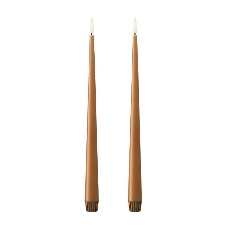 Ester & erik taper kaars LED 2-pack, 23 Raw Toffee , 30 cm< Led-Kaarsen