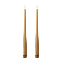 Ester & erik taper kaars LED 2-pack, 27 Almond butter , 30 cm< Led-Kaarsen
