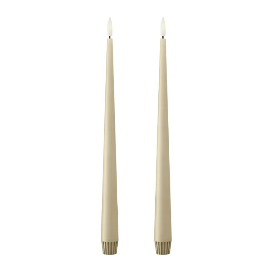 Ester & erik taper kaars LED 2-pack, 14 Pale ginger , 30 cm< Led-Kaarsen