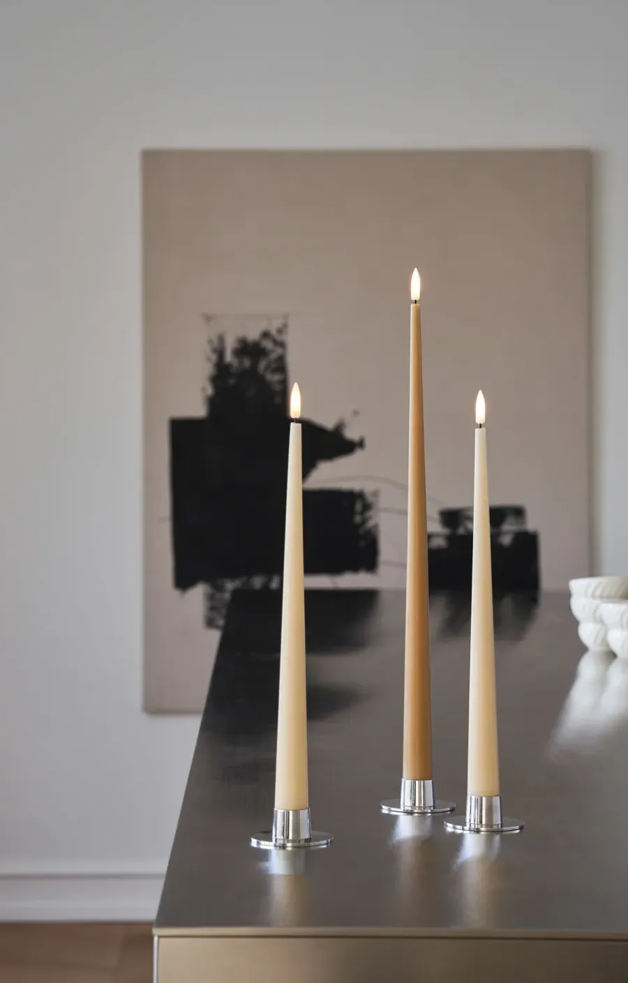 Ester & erik taper kaars LED 2-pack, 14 Pale ginger , 30 cm< Led-Kaarsen
