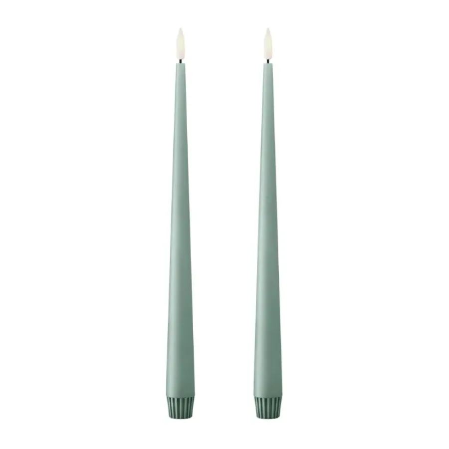 Ester & erik taper kaars LED 2-pack, 67 Jade stone , 30 cm< Led-Kaarsen