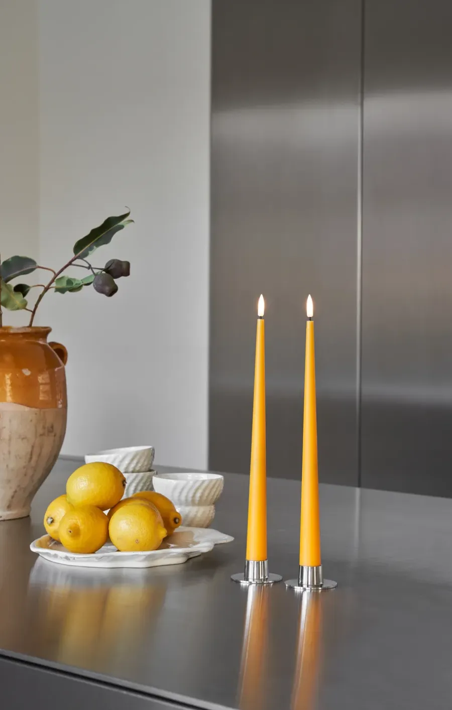 Ester & erik taper kaars LED 2-pack, 85 Mango , 30 cm< Led-Kaarsen