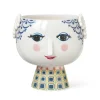 Bjørn Wiinblad Eva pot op voet Ø21 cm, Blauw< Bloempotten