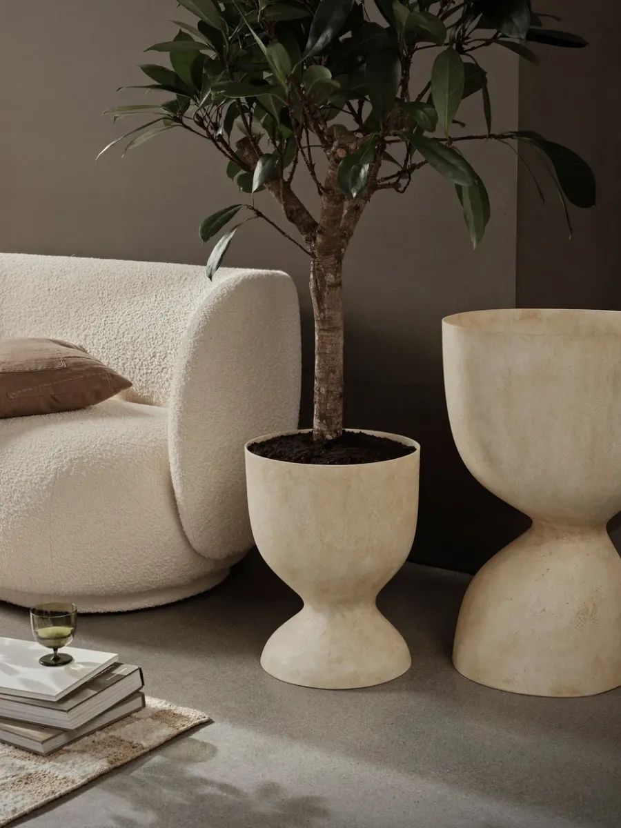 Ferm Living Evoke pot 45 cm, Warm Sand< Bloempotten