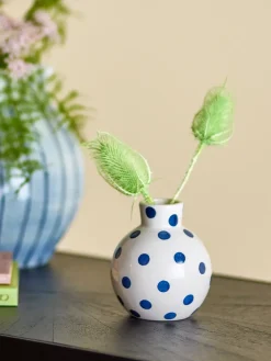 Bloomingville Fian vaas 11 cm, Blauw< Vazen
